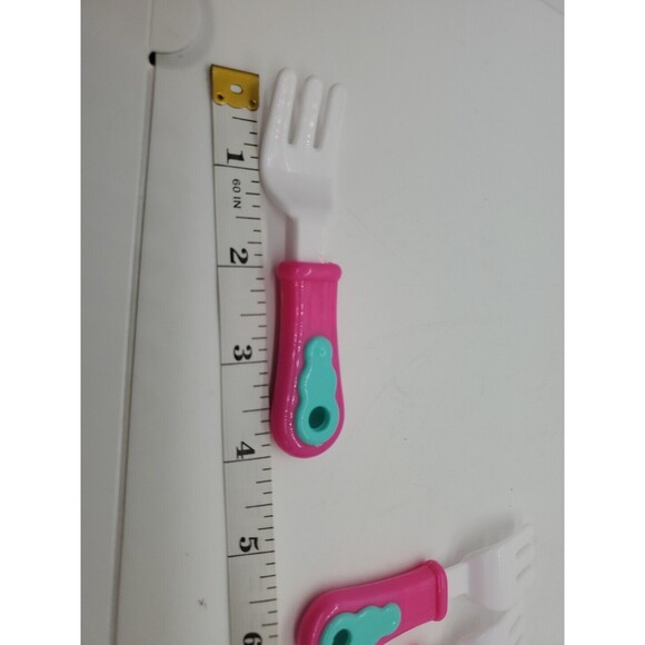 Pretend Play Fork Set Pink Teal Handle Replacement Part Tea Party Unbranded - Picture 6 of 6